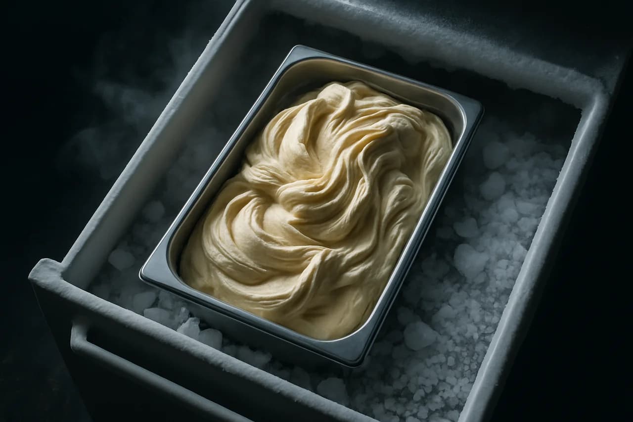 Abbattimento rapido del gelato fatto in casa: perché conta e come farlo senza spendere nulla — immagine illustrativa generata con AI