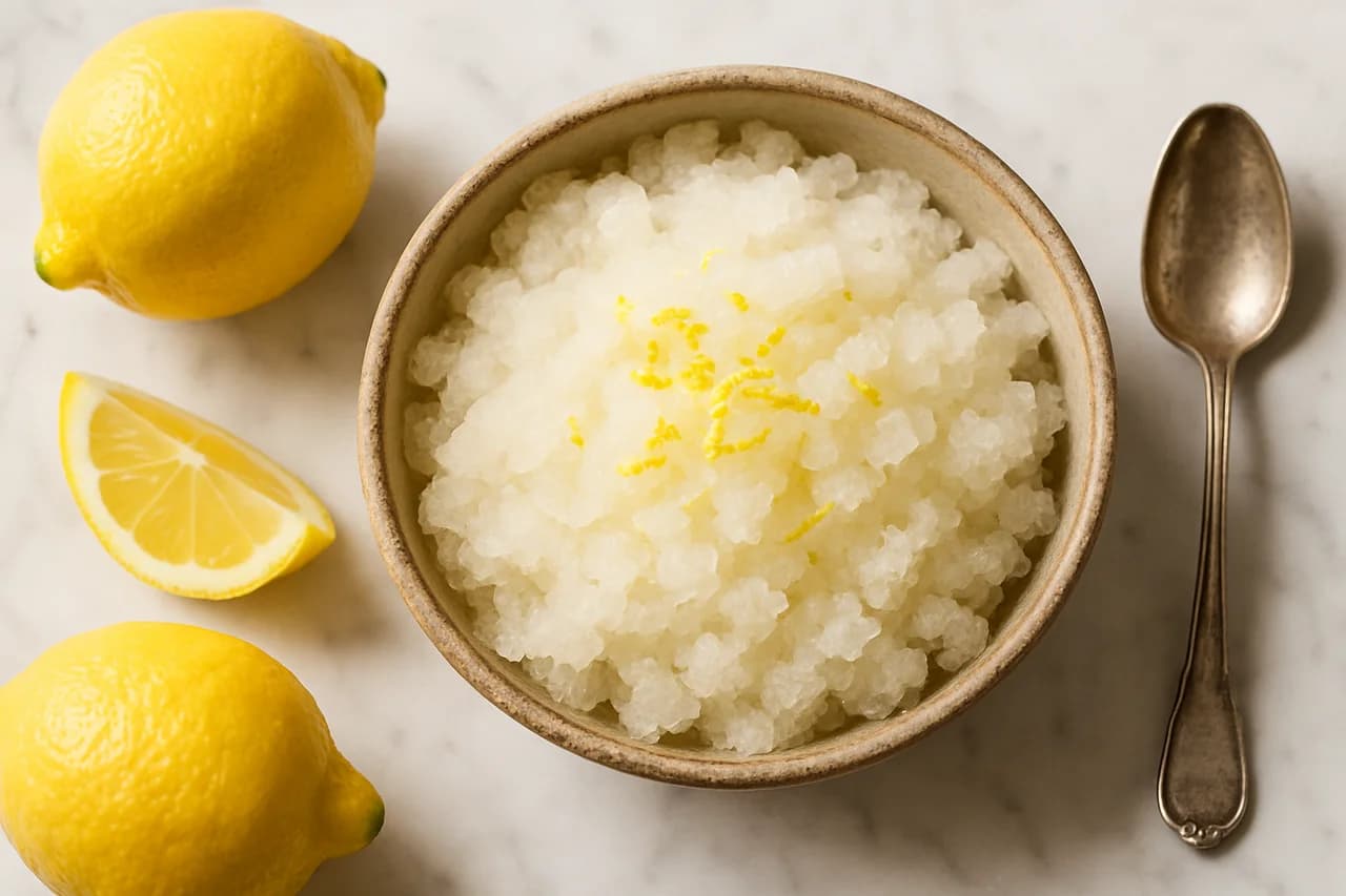Granita siciliana in casa: tecnica, consistenza e macchine consigliate — immagine illustrativa generata con AI