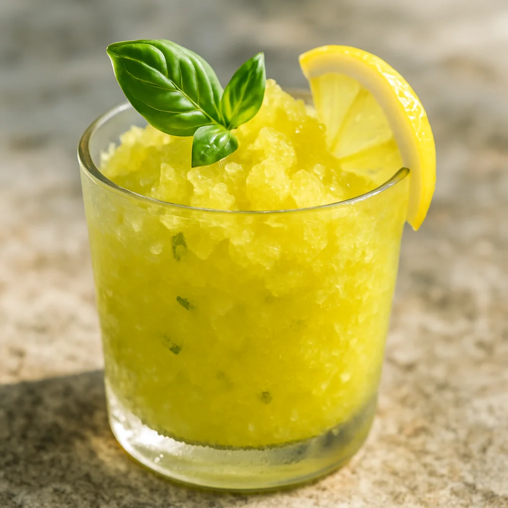 Granita al Limone e Basilico Fresco