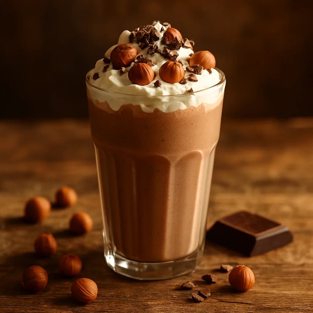 Milkshake alla Nocciola Tostata e Cioccolato Fondente